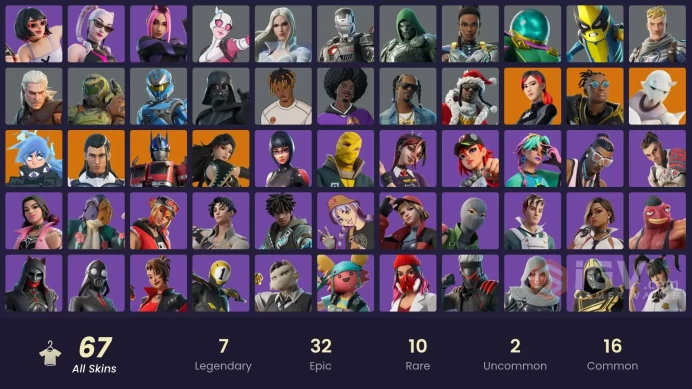 PC/PSN/XBOX | 67 skins | Vivi Chroma | The Ageless | Polarity | Snap | Nezumi | Era | Optimus Prime | Malik | Darth Vader | Peelverine | Mysteri