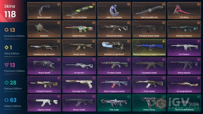 EU 118 skins 6 knifes | Radiant Entertainment System Phantom | Sentinels of Light Sheriff | ChronoVoid Vandal | Obsidiana | V0294