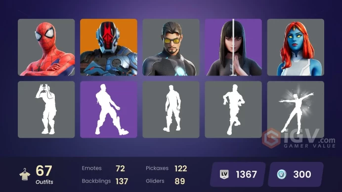 PC/PSN/XBOX | 67 skins | Master Chief | The Cube Queen | Ronin | Kymera | Joey | The Foundation | Torin | Clone Trooper | First Order Stormtroop