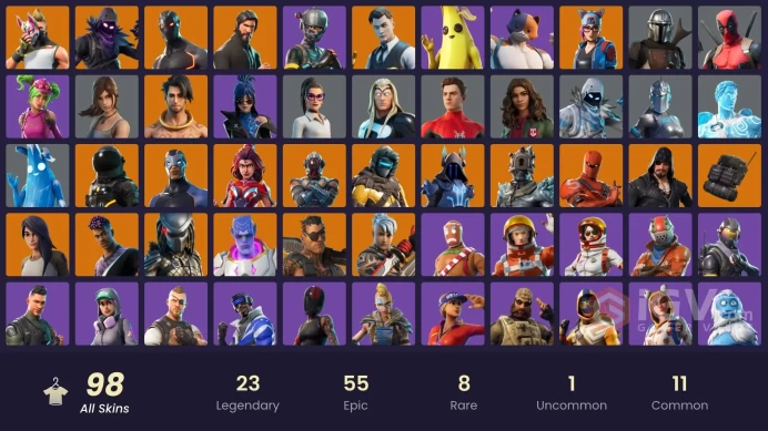 PC/PSN/Xbox/Nintendo 98 skins | The Reaper | Elite Agent | Blue Team Leader | Blue Striker | Carbon Commando | Rogue Agent | Zenith | Ronin | Bl