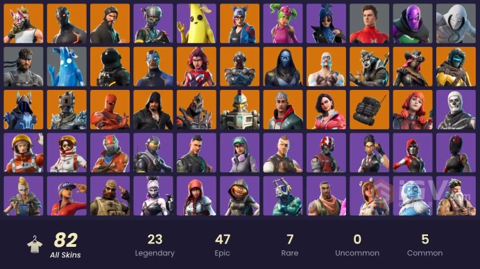 PC/PSN/Xbox/Nintendo 82 skins | The Reaper | Elite Agent | Rogue Agent | Zenith | Blackheart | The Prisoner | Omen | The Visitor | Carbide | Cat