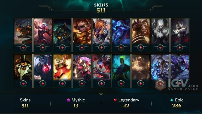 EUW | 511 SKIN | 28K+ BE | 837 LVL | EMERALD IV | E-MAIL CHANGEABLE | FULL ACCESS ACCOUNT
