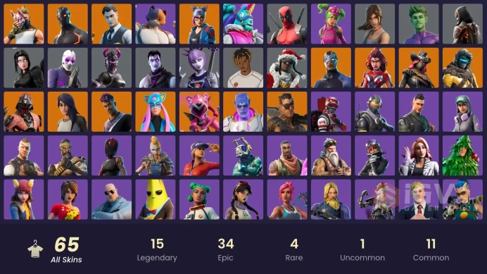 [PC/PSN/XBOX] 65 skins | Lara Croft |  Rogue Agent | Fresh | Verve | Orange Justice | Midas | Juice Wrld | 300 VB