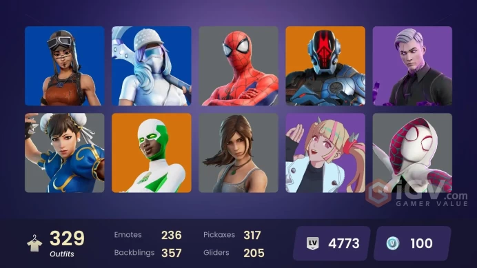 [ALL PLATFORMS]-327 Skin- Renegade Raider-Chun-Li-Ryu-Iron Man Mk 45-Games Manager-Lara Croft-Games Guard-Front Man-FULL ACCESS-