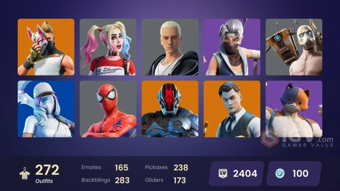 [ALL PLATFORMS]-271 Skin-235 Pickaxes-Psycho Bandit-Blitz-Midas-Leviathan Axe-Vix-Lewis Hamilton-Harley QuinN-Fishstick-FULL ACCESS-
