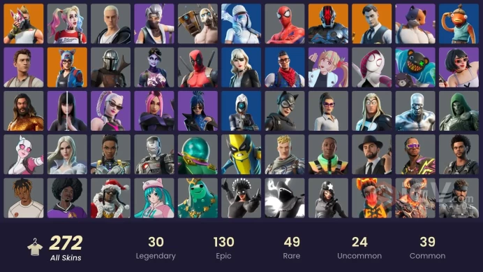 [ALL PLATFORMS]-271 Skin-235 Pickaxes-Psycho Bandit-Blitz-Midas-Leviathan Axe-Vix-Lewis Hamilton-Harley QuinN-Fishstick-FULL ACCESS-