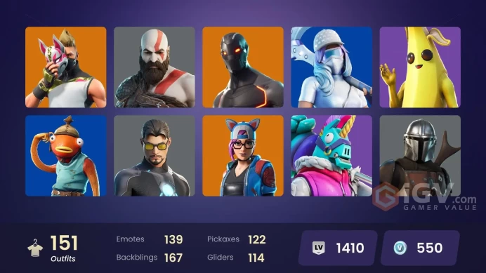 (PC PSN XBOX) 151 skins | WORLD CUP | Gold Kratos | Rogue Agent | Predator | Catalyst | Sentinel | Ragnarok | Rox | The Scientist | Ultima Knigh