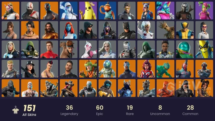 (PC PSN XBOX) 151 skins | WORLD CUP | Gold Kratos | Rogue Agent | Predator | Catalyst | Sentinel | Ragnarok | Rox | The Scientist | Ultima Knigh