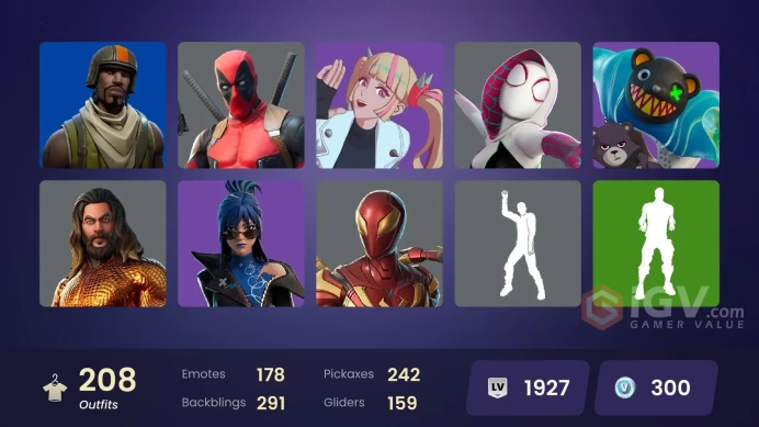 [ALL PLATFORMS]-206 Skin-226 Pickaxes-Aerial Assault Trooper-Master Chief-Sith Trooper-Iron Man Mk 45-Eco-Meowtooth-FULL ACCESS-