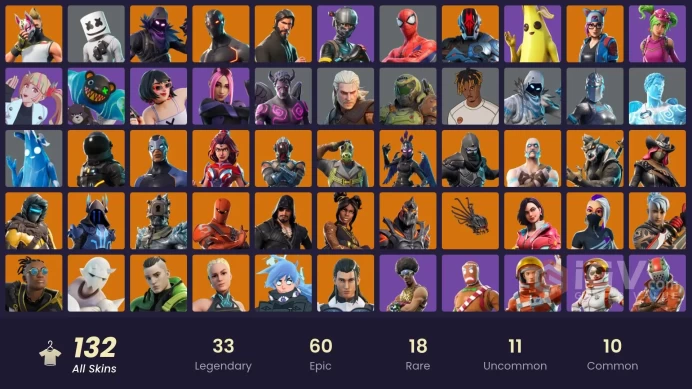 PC/PSN/Xbox/Nintendo 132 skins | The Reaper | Elite Agent | Take The L | Lina Scorch | Rogue Agent | Ronin | Catalyst | Sentinel | Ragnarok | Ro