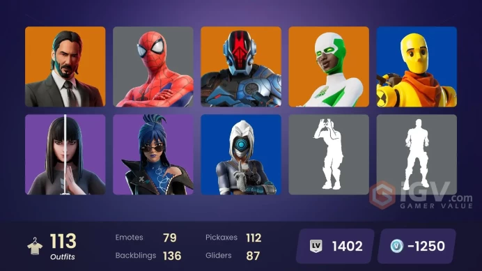 PC,PSN,XBOX 113 SKINS FA - GALAXY SCOUT,BACKLASH,MALICE,WUKONG,FRIEZA,CARNAGE,SKULL TROOPER,MORTY,KOR,CHARLOTTE RK1578
