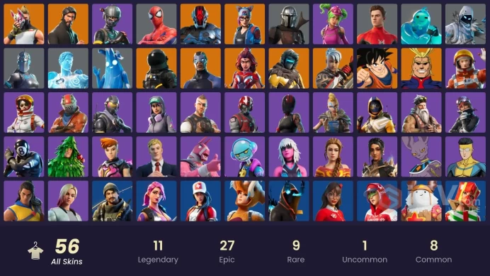 PC,PSN,XBOX 56 SKINS FA - REAPER - ALL MIGHT,SON GOKU,BEERUS,SPIDERMAN,INVINCIBLE - TAKE THE L RK1520