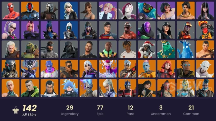 PC,PSN,XBOX 142 SKINS FA - SNAP,ERA,GRIFFIN,BLAZE,REBIRTH RAVEN,SPIDER-GWEN,KOR,RICK,LARA CROFT,SIREN RK1525