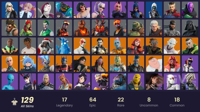 PC,PSN,XBOX 129 SKINS FA - BLIZZARD BOMBER,BLAZE,JOKER,STYX,JUICE WRLD,PHAEDRA,SPIDER-GWEN,LOVELESS RK1537
