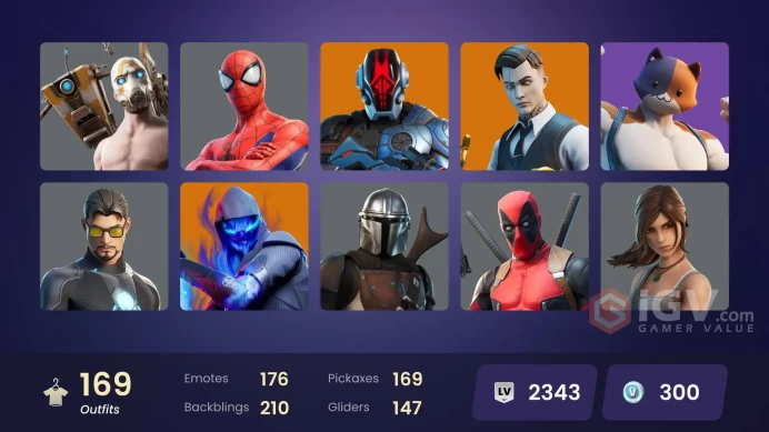 PC,PSN,XBOX 169 SKINS FA - PSYCHO BANDIT,ASTRO JACK,ETERNAL KNIGHT,PETER GRIFFIN,LARA CROFT,MOON KNIGHT,KOR,CARNAGE,DOOM,GREEN GOBLIN RK1590