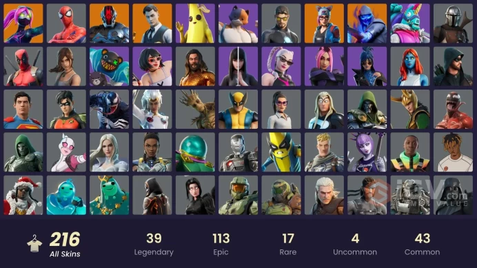 PC,PSN,XBOX 216 SKINS FA - LEVIATHAN AXE - IKONIK - POLARITY,GALAXIA,TONY STARK,MASTER CHIEF,DOOM,RICK,VENOM,FLOW,CARNAGE,GROOT,MYSTERIO,LARA CR