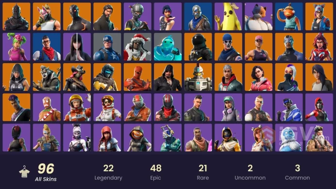PC,PSN,XBOX 96 SKINS FA - STW - BLACK KNIGHT - REAPER - FATE,RUST LORD,CHARLOTTE,BURNOUT,SANTA DOGG - TAKE THE L - FLOSS - MAKO RK1570
