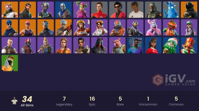 PC,PSN,XBOX 34 SKINS FA - STW - BLUE SQUIRE - REAPER - TOMATOHEAD,BOBA FETT,SPIDER MAN - TAKE THE L RK1597