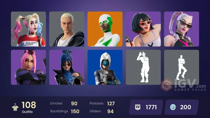 PC,PSN,XBOX 108 SKINS FA - BACKLASH,BLAZE,HARLEY,DAHLIA,GALAXY CROSSFADE,FOCUS,OLEANDER,MANIC RK1518