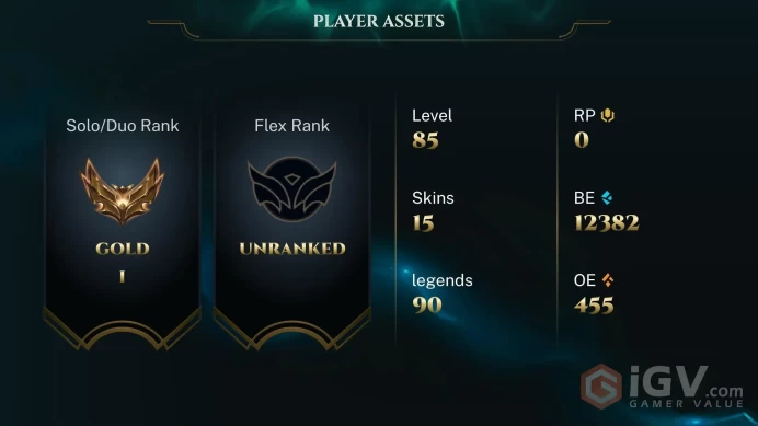 [EUW] S2026 Gold 1 -29LP- 59 Winrate - 24W-17L - 12K Be - Honor 5 - Ranked Ready - Safe - Instant Delivery