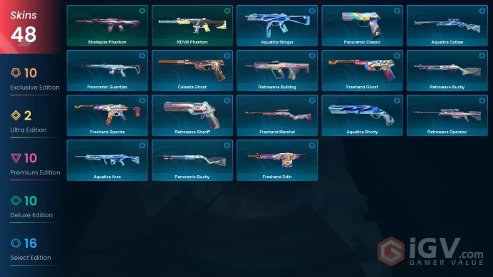 EU | 48 Skins | RGX 11z Pro Blade, Firefly & Neo Frontier Sheriff + More | Email Changeable