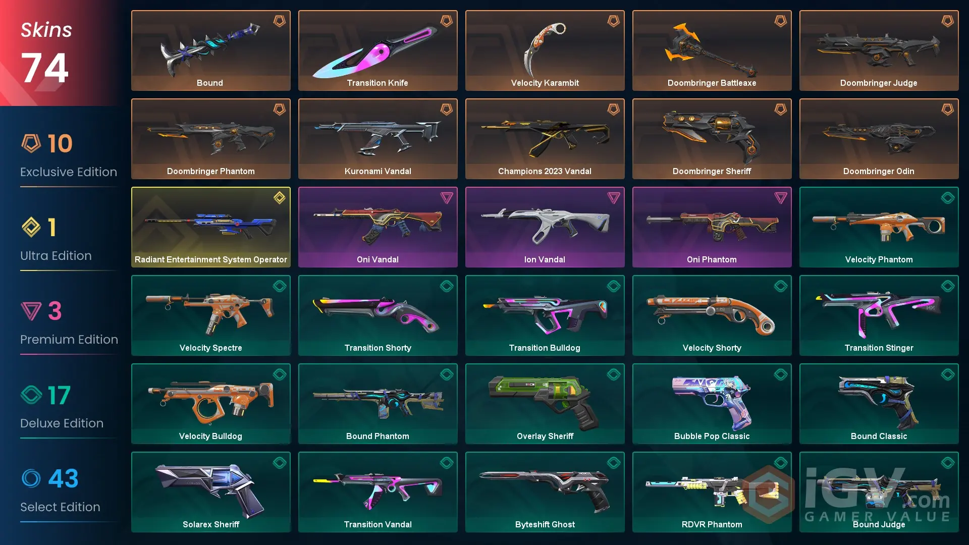 LATAM 74 skins 4 knifes | Champions 2023 Vandal | Kuronami Vandal ...