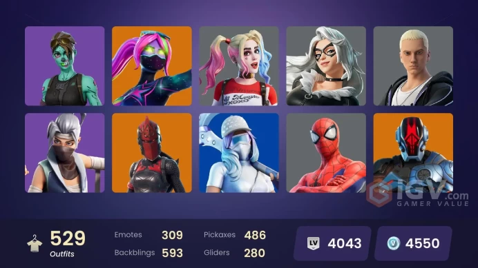 [ALL PLATFORMS]-528 Skin-485 Pickaxes-250.000 V-BUCKS SPEND-FULL ACCESS-