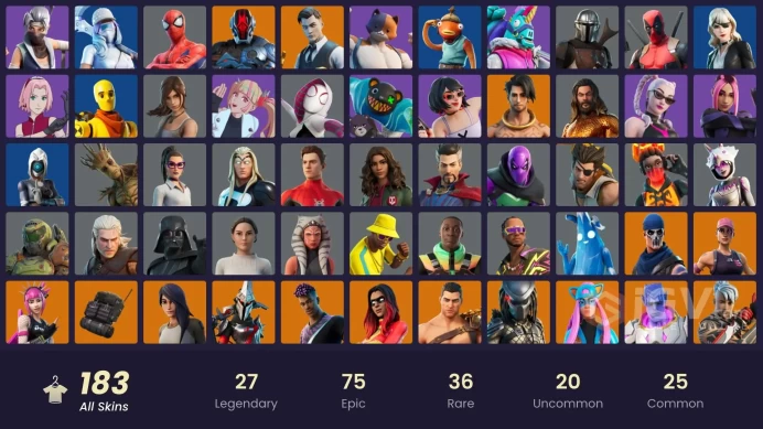 Leviathan Axe, Lara Croft, Spider-Man Gilded Reality, Warpaint, Midas Gold | 183 Skins [Full Access] Psn,Xbox,PC