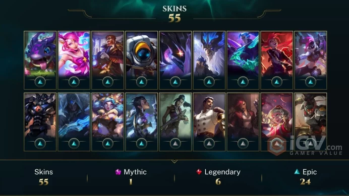 EUW -(S16) IRON 1 - 110 Champ - 55 Good Skins(1 Mythic, 6 Legendary, 24 Epic) - 98.6K BE 3.420 RIOT POINTS - FULL ACCES - CHEAP