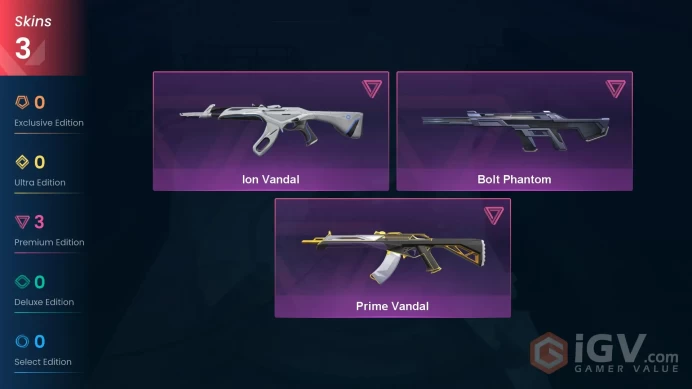 EU | 3 skins | Ion Vandal | Prime Vandal | Bolt Phantom | Q6220