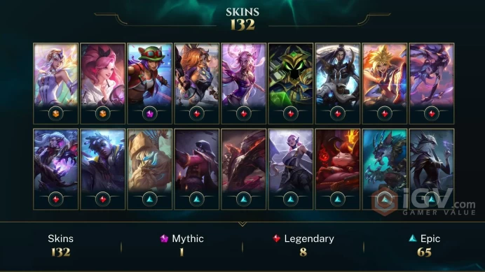 LAS -(S16) UNRANKED - LAST SEASON PLAT 4 - 137 Champ - 131 Good Skins(2 Ultimate, 1 Mythic, 8 Legendary, 64 Epic) - FULL ACCES - CHEAP