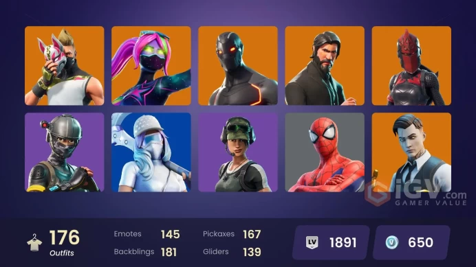 PC/Xbox/Nintendo 176 skins | OG STW | The Reaper | Elite Agent | Omega (stage 5) | Gold Midas | Blue Striker | Trailblazer | Rogue Agent | Ruin 
