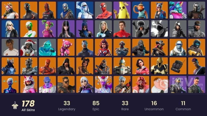 PC,PSN,XBOX 178 SKINS FA - BLUE SQUIRE - BACKLASH,GALAXY SCOUT,RUIN,DEMI,KOR,CHAOS AGENT,CHARLOTTE,STARLIE RK1604