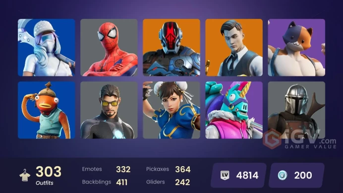 [ALL PLATFORMS]-303 Skin-352 Pickaxes -325 Emotes-FNCS Renegade-Daryl Dixon-Leviathan Axe-Lara Croft-Lyric-Chun-L-Midas-FULL ACCESS-