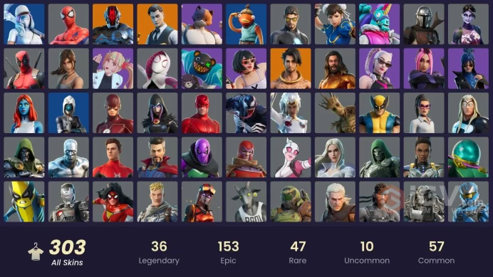 [ALL PLATFORMS]-303 Skin-352 Pickaxes -325 Emotes-FNCS Renegade-Daryl Dixon-Leviathan Axe-Lara Croft-Lyric-Chun-L-Midas-FULL ACCESS-
