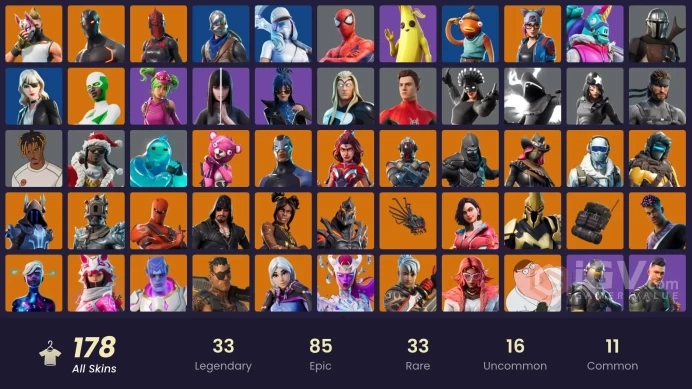 PC,PSN,XBOX 109 SKINS FA - ETERNAL KNIGHT,MANDALORIAN,MASTER CHIEF,GROOT,TONY STARK,SPIDER-GWEN,LARA CROFT,DOOM RK1609