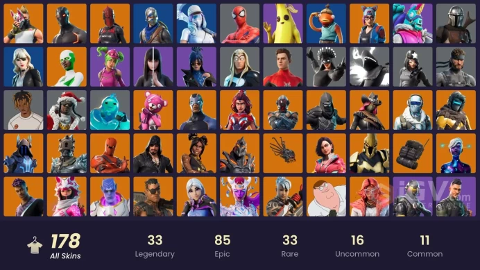PC,PSN,XBOX 119 SKINS FA - BLAZE,POLARITY,RICK,HARLEY,JUICE WRLD,CARNAGE,LARA CROFT,DAHLIA,DARTH MAUL,SHREDDER RK1615