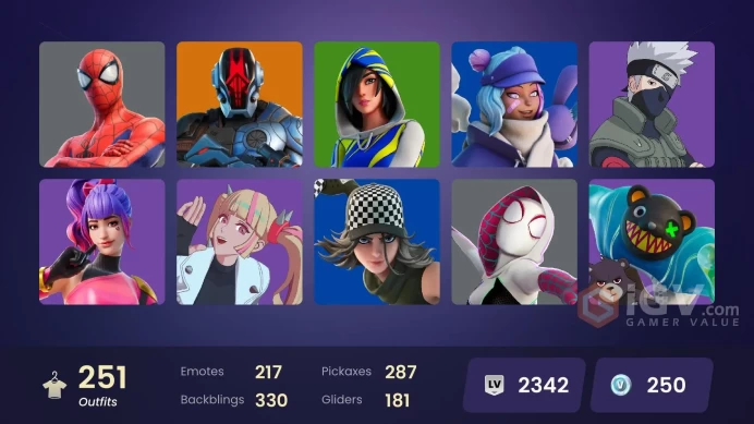 [ALL PLATFORMS]-233 Skin-261 Pickaxe-201 emotes-171 gliders-FULL ACCESS-CHANGEABLE MAIL-