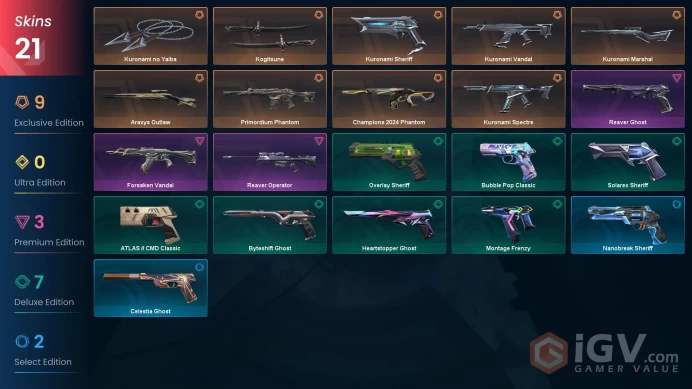 Eu-Turkish | Kuronami Bundle | Kogitsune | Kuronami Vandal | Champions 2024 Phantom | Reaver Operator | 21 Skins | Level 228 | Full Access