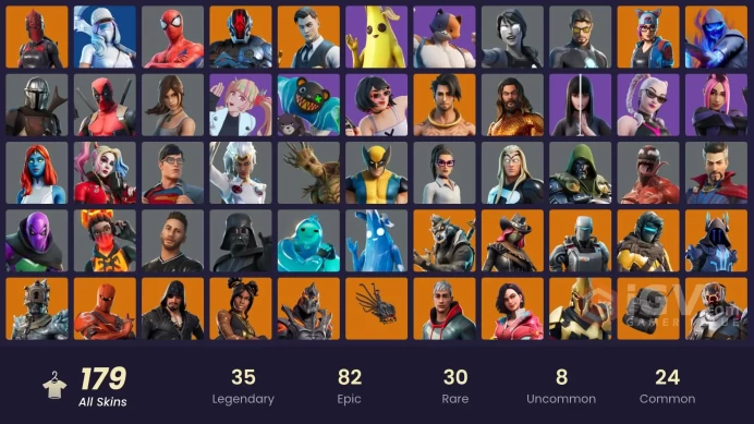 PC,PSN,XBOX 179 SKINS FA - IKONIK - MAJOR GLORY,ETERNAL KNIGHT,ULTIMA KNIGHT,MANDALORIAN,KOR,HARLEY,STORM,DEMI,THOR,SKULL TROOPER,LARA CROFT RK1