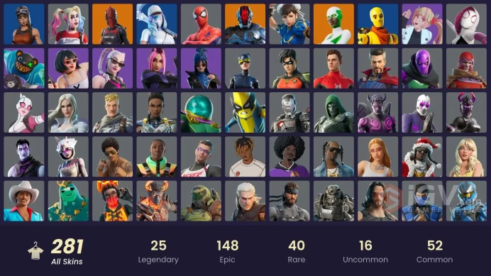 PC,PSN,XBOX 282 SKINS FA - BACKLASH,GOKU,INFERNO,SPIDER-GWEN,SIMPSONS,KNIGHT CONQUEROR,SABRINA CARPENTER,DOOM DANCER,SNOOP DOGG,ISO,CATWOMAN,CHU