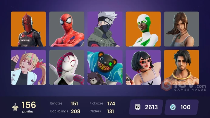 [ALL PLATFORMS]-156 Skin-174 Pickaxes-151 Emote-131 Gliders-110.000 V-B SPEND-Backlash-Joltara-Blaze-Son Goku--Lewis Hamilton-LeBron James-