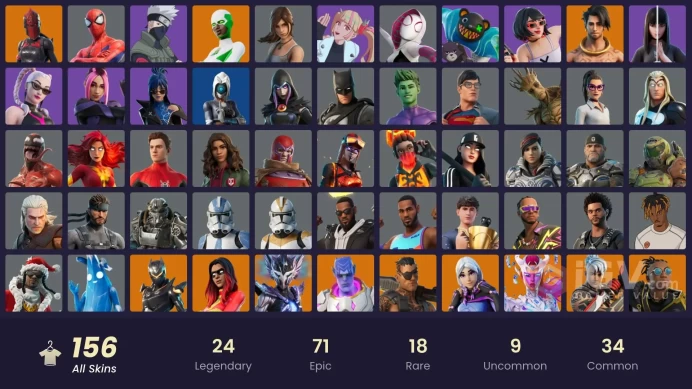 [ALL PLATFORMS]-156 Skin-174 Pickaxes-151 Emote-131 Gliders-110.000 V-B SPEND-Backlash-Joltara-Blaze-Son Goku--Lewis Hamilton-LeBron James-