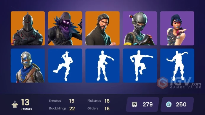 PC,PSN,XBOX 13 SKINS FA - BLACK KNIGHT - REAPER - TAKE THE L - FLOSS - MAKO   RK1649