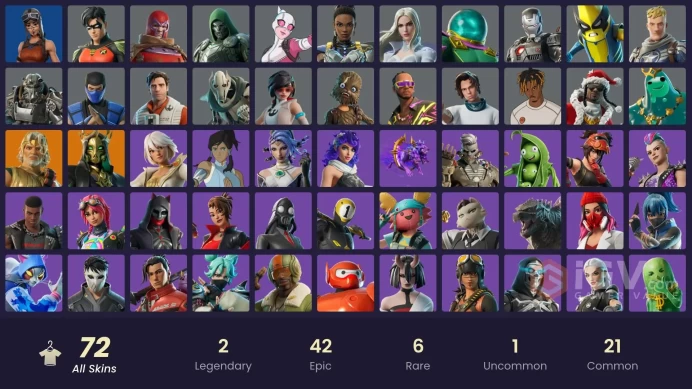 PC,PSN,XBOX 72 SKINS FA - RUBIUS,JUICE WRLD,DOOM,GODZILLA,VANGUARD ZADIE,VALENTINA,ROBIN,LEWIS HAMILTON RK1650