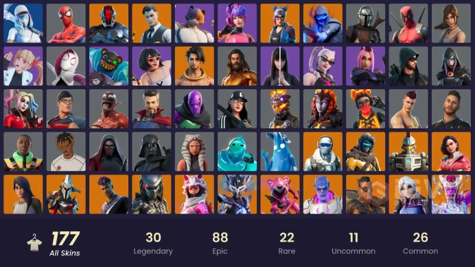 [PC/PSN/XBOX/NIN] 177 skins | Polo Prodigy | Xander | FNCS 3:1 Champion | Kata Captain | Raz | Kado Thorne | Lynx | Rox | Twyn | Fade | 