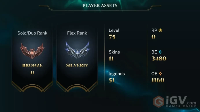 [EUW] S16 - SPLIT 1 - Bronze 2 - 1 Win - 3.5K BE - Ranked Ready - Instant Delivery - Unverified Email
