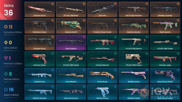 Na-Usa-Can | Bolt Knife | Prelude to Chaos Vandal | Neo Frontier Phantom | Imperium Operator | Imperium Sheriff | 36 Skins | Level 46 | Full Acc