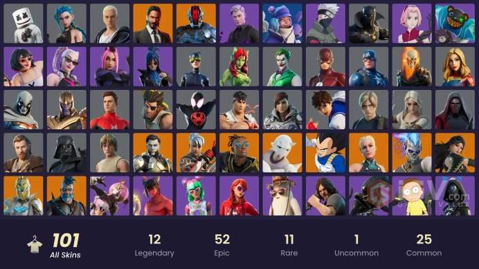 PC,PSN,XBOX 101 SKINS FA - ARCANE JINX - JOHN WICK,VEGETA,MIDORIYA,SAKURA,FRY,GOKU BLACK,ITACHI,GHOST RIDER,PHAEDRA,MORTY,LEVI,RYU  RK1703