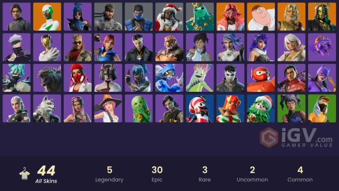 PC,PSN,XBOX 44 SKINS FA - BACKLASH,HADES,VALENTINA,GOJO,SANTA DOGG,SUBZERO,MR DAPPERMINT RK1659